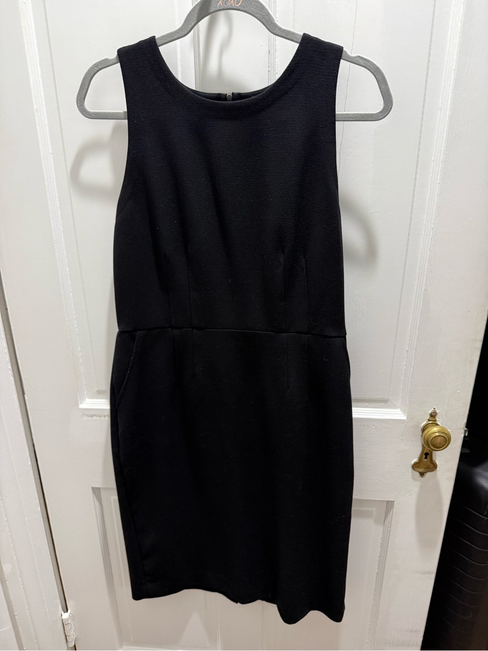 LOFT Black Sleeveless Midi Sheath Dress